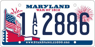 MD license plate 1AG2886