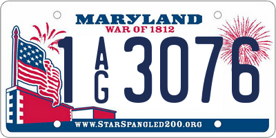 MD license plate 1AG3076