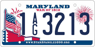 MD license plate 1AG3213