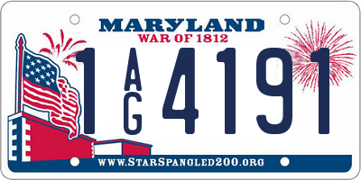 MD license plate 1AG4191