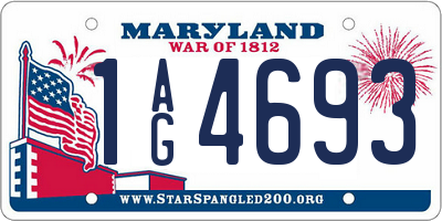 MD license plate 1AG4693