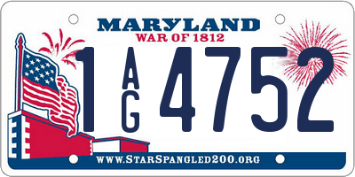 MD license plate 1AG4752
