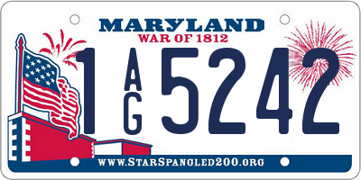 MD license plate 1AG5242