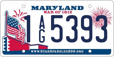 MD license plate 1AG5393