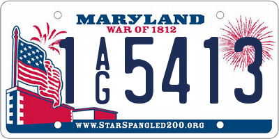 MD license plate 1AG5413