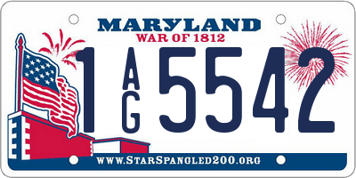 MD license plate 1AG5542