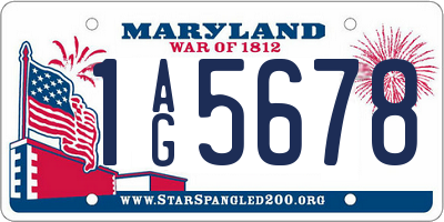 MD license plate 1AG5678