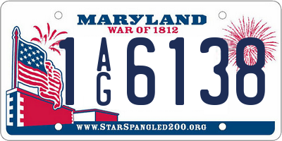 MD license plate 1AG6138