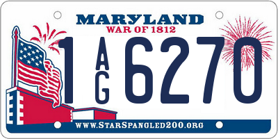 MD license plate 1AG6270