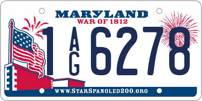 MD license plate 1AG6278
