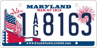 MD license plate 1AG8163