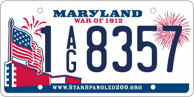 MD license plate 1AG8357