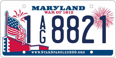 MD license plate 1AG8821