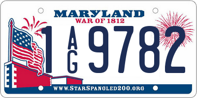 MD license plate 1AG9782