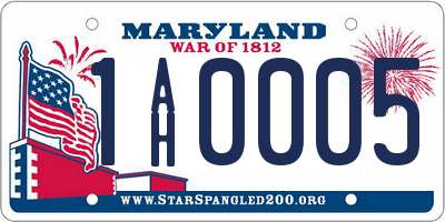 MD license plate 1AH0005