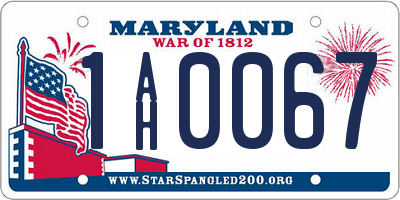 MD license plate 1AH0067