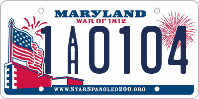 MD license plate 1AH0104