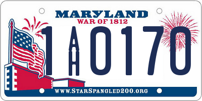 MD license plate 1AH0170
