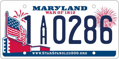 MD license plate 1AH0286