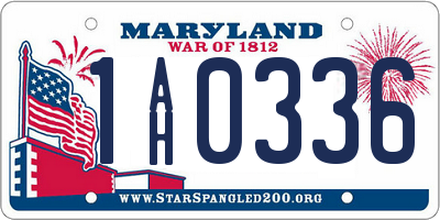 MD license plate 1AH0336