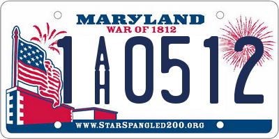 MD license plate 1AH0512