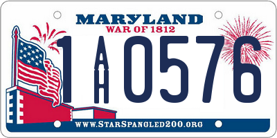 MD license plate 1AH0576