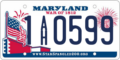 MD license plate 1AH0599