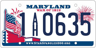 MD license plate 1AH0635