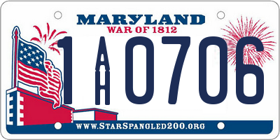 MD license plate 1AH0706