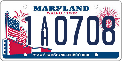 MD license plate 1AH0708