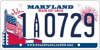 MD license plate 1AH0729