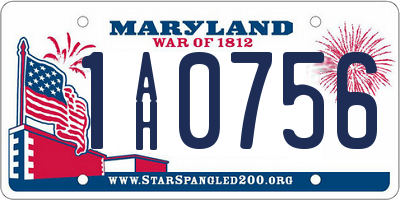 MD license plate 1AH0756