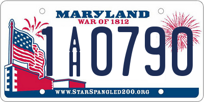 MD license plate 1AH0790