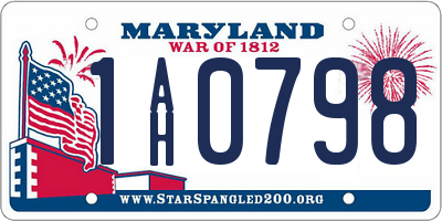 MD license plate 1AH0798