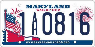 MD license plate 1AH0816