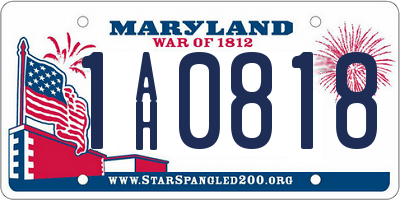 MD license plate 1AH0818