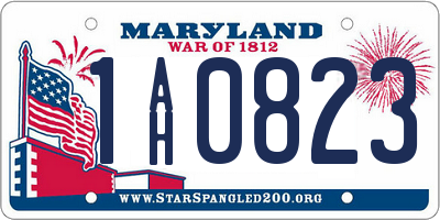 MD license plate 1AH0823