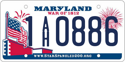 MD license plate 1AH0886