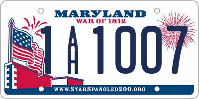 MD license plate 1AH1007