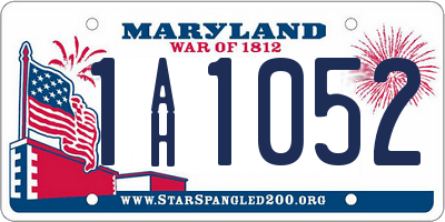 MD license plate 1AH1052