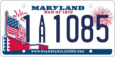 MD license plate 1AH1085