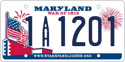 MD license plate 1AH1201
