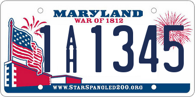 MD license plate 1AH1345