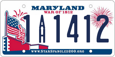 MD license plate 1AH1412