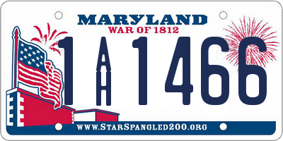 MD license plate 1AH1466