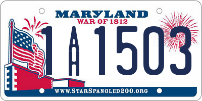 MD license plate 1AH1503