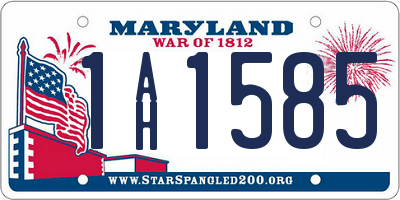 MD license plate 1AH1585