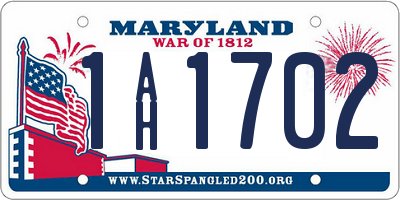MD license plate 1AH1702