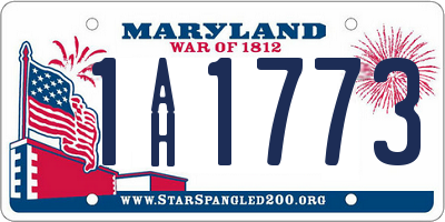 MD license plate 1AH1773