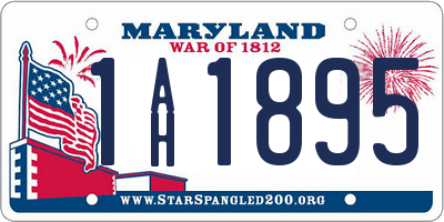 MD license plate 1AH1895